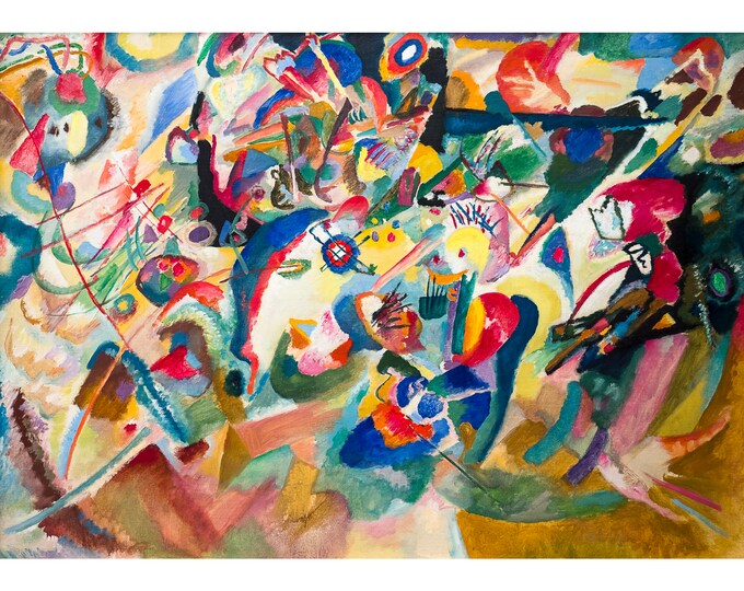 Wassily Kandinsky, Sketch 3 for composition VII, 1913 | Art Print | Canvas Print | Fine Art Poster | Art Reproduction | Archival Giclee