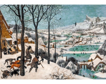 Pieter Bruegel the Elder, The Hunters in the Snow, 1565 | Art Print | Canvas Print | Fine Art Poster | Art Reproduction | Archival Giclee