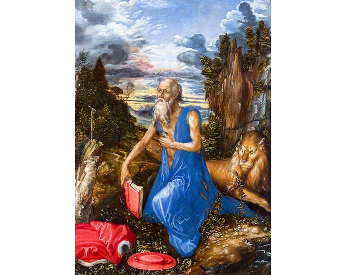 Albrecht Dürer, Saint Jerome, 1495 | Art Print | Canvas Print | Fine Art Poster | Art Reproduction | Archival Giclee | Gift Wrapped