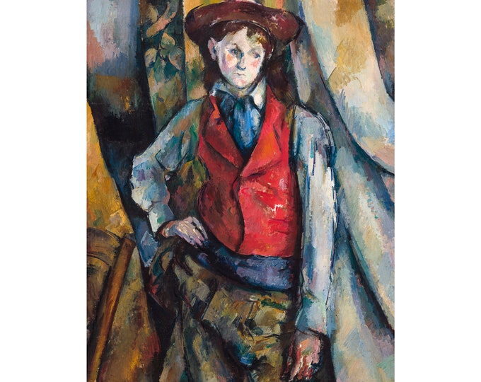 Paul Cézanne, Boy in a Red Waistcoat, 1890 | Art Print | Canvas Print | Fine Art Poster | Art Reproduction | Archival Giclee | Gift Wrapped