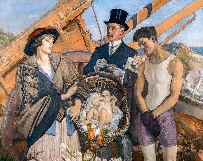 George W Lambert, Important People, 1921 | Art Print | Canvas Print | Fine Art Poster | Art Reproduction | Archival Giclee | Gift Wrapped