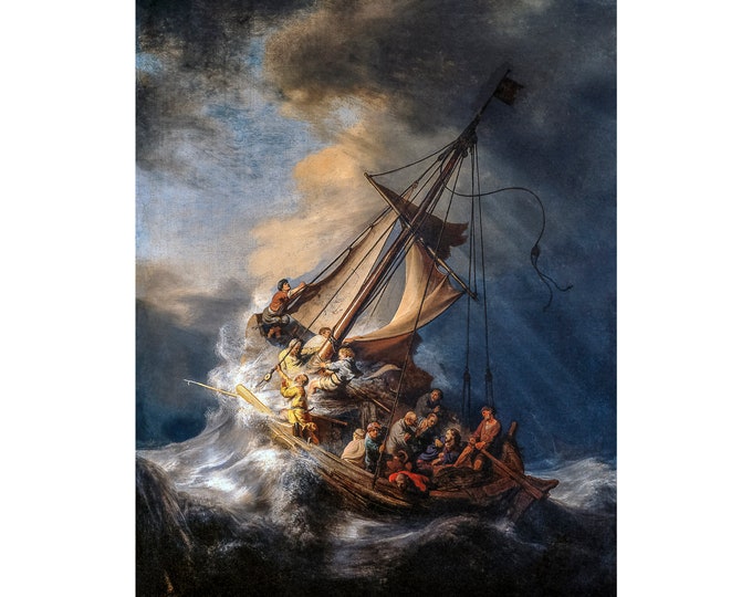Rembrandt, Christ in the Storm on the Lake of Galilee, 1633 | Art Print | Canvas Print | Fine Art Poster | Art Reproduction | Archival