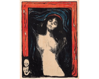 Edvard Munch, Madonna, 1895 | Art Print | Canvas Print | Fine Art Poster | Art Reproduction | Archival Giclee | Gift Wrapped