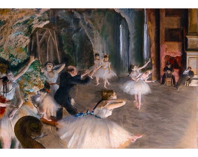 Edgar Degas, The Rehearsal Onstage, 1874 | Art Print | Canvas Print | Fine Art Poster | Art Reproduction | Archival Giclee | Gift Wrapped