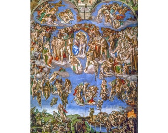 Michelangelo, The Last Judgment, 1541 | Art Print | Canvas Print | Fine Art Poster | Art Reproduction | Archival Giclee | Gift Wrapped