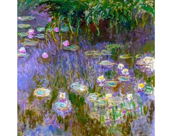 Claude Monet, Water Lillies, 1922 | Art Print | Canvas Print | Fine Art Poster | Art Reproduction | Archival Giclee | Gift Wrapped