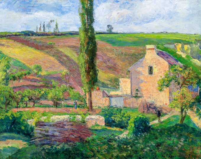 Camille Pissarro, La Côte des Mathurins à l'Hermitage, Pontoise, 1876 | Art Print | Canvas Print | Fine Art Poster | Art Reproduction