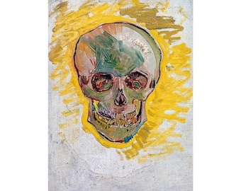 Van Gogh, Skull, 1887 | Art Print | Canvas Print | Fine Art Poster | Art Reproduction | Archival Giclee | Gift Wrapped