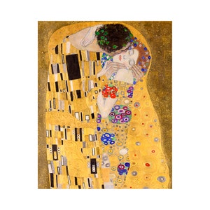 Gustav Klimt, The Kiss, (Crop) 1908 | Art Print | Canvas Print | Fine Art Poster | Art Reproduction | Archival Giclee | Gift Wrapped