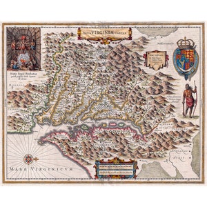 Geographicus, Hondius Map of Virginia and the Chesapeake, 1630 | Art Print | Canvas Print | Fine Art Poster | Art Reproduction | Archival