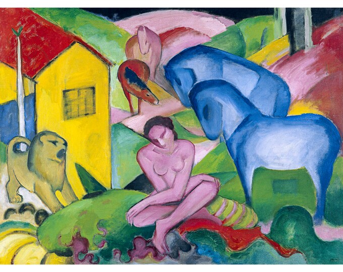 Franz Marc, The Dream, 1912 | Art Print | Canvas Print | Fine Art Poster | Art Reproduction | Archival Giclee | Gift Wrapped