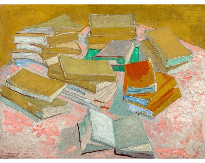 Van Gogh, Piles of French Novels, 1887 | Art Print | Canvas Print | Fine Art Poster | Art Reproduction | Archival Giclee | Gift Wrapped