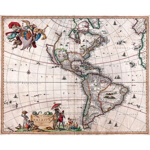 Geographicus, Visscher Map of North America and South America, 1658 | Art Print | Canvas Print | Fine Art Poster | Art Reproduction