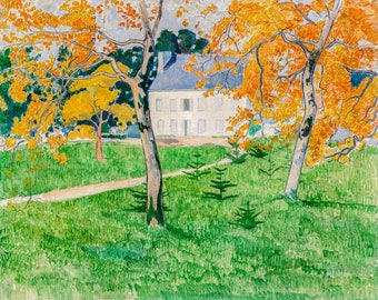 Émile Bernard, House Among Trees- Pont-Aven, 1888 | Art Print | Canvas Print | Fine Art Poster | Art Reproduction | Archival Giclee | Gift