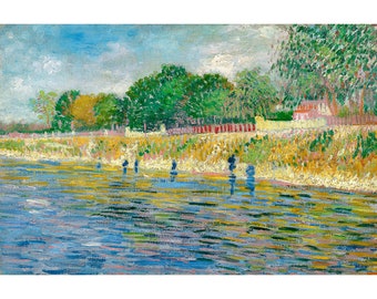 Van Gogh, Bank of the Seine, 1887 | Art Print | Canvas Print | Fine Art Poster | Art Reproduction | Archival Giclee | Gift Wrapped