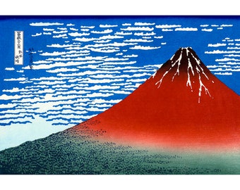 Hokusai, South Wind, Clear Sky, 1830 | Art Print | Canvas Print | Fine Art Poster | Art Reproduction | Archival Giclee | Gift Wrapped