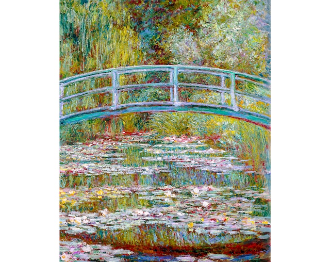 Claude Monet, Bridge over a Pond of Water Lilies, 1899 | Art Print | Canvas Print | Fine Art Poster | Art Reproduction | Archival Giclee