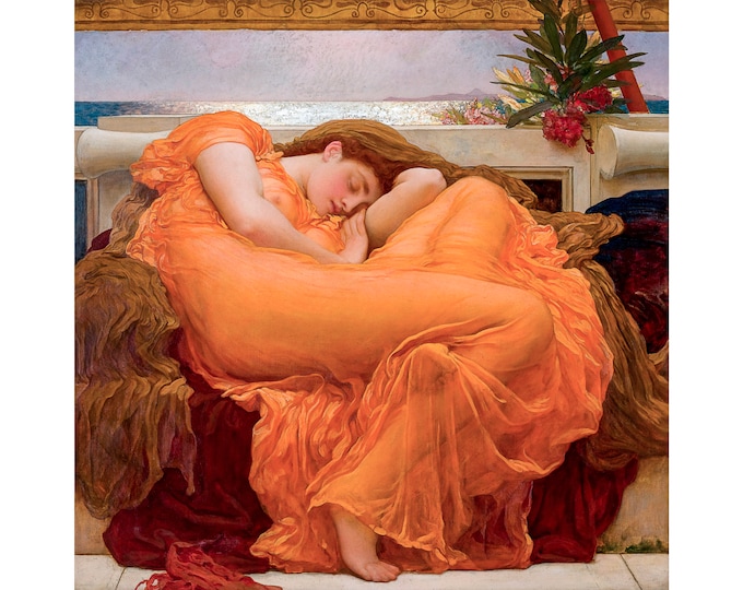 Frederic Leighton, Flaming June, 1895 | Art Print | Canvas Print | Fine Art Poster | Art Reproduction | Archival Giclee | Gift Wrapped