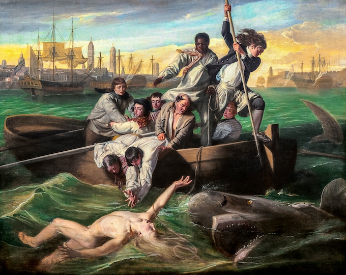 John Singleton Copley, Watson and the Shark, 1778 | Art Print | Canvas Print | Fine Art Poster | Art Reproduction | Archival Giclee | Gift