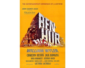 Ben Hur, Film Poster, William Wyler, A Tale of the Christ | Art Print | Canvas Print | Fine Art Poster | Art Reproduction | Archival Giclee