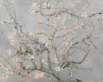Van Gogh, Almond Blossoms in Gray, 1890 | Art Print | Canvas Print | Fine Art Poster | Art Reproduction | Archival Giclee | Gift Wrapped