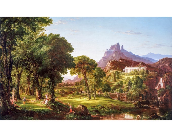 Thomas Cole, Dream of Arcadia, 1838 | Art Print | Canvas Print | Fine Art Poster | Art Reproduction | Archival Giclee | Gift Wrapped