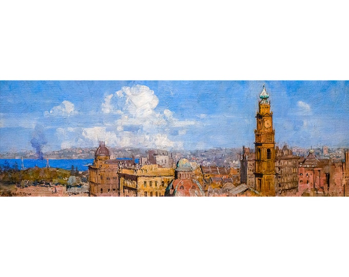 Arthur Streeton, Golden City, Sydney, 1921 | Art Print | Canvas Print | Fine Art Poster | Art Reproduction | Archival Giclee | Gift Wrapped