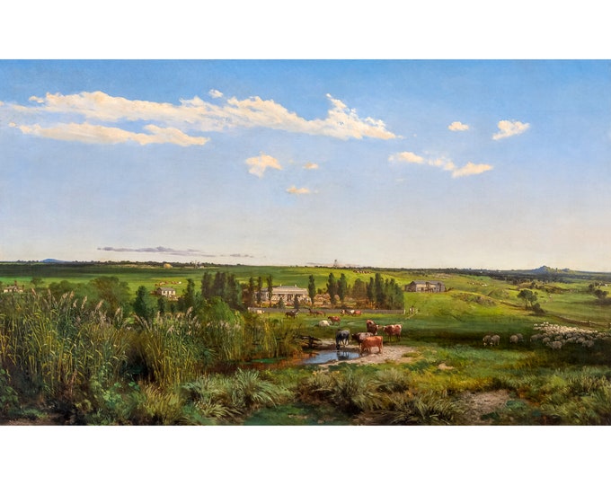 Louis Buvelot, 'Mount Fyans' homestead, 1869 | Art Print | Canvas Print | Fine Art Poster | Art Reproduction | Archival Giclee | Gift Wrap