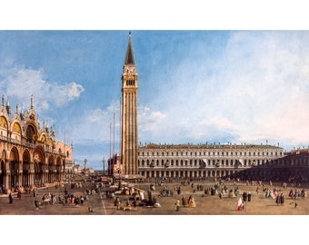 Canaletto, The Piazza San Marco, Venice, 1746 | Art Print | Canvas Print | Fine Art Poster | Art Reproduction | Archival Giclee | Gift Wrap