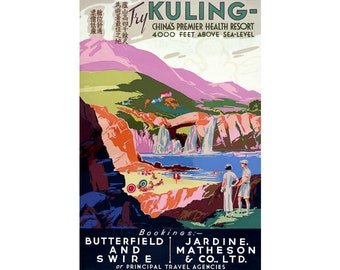 Kuling, China's Premier Health Resort, Travel Ad | Art Print | Canvas Print | Fine Art Poster | Art Reproduction | Archival Giclee | Gift