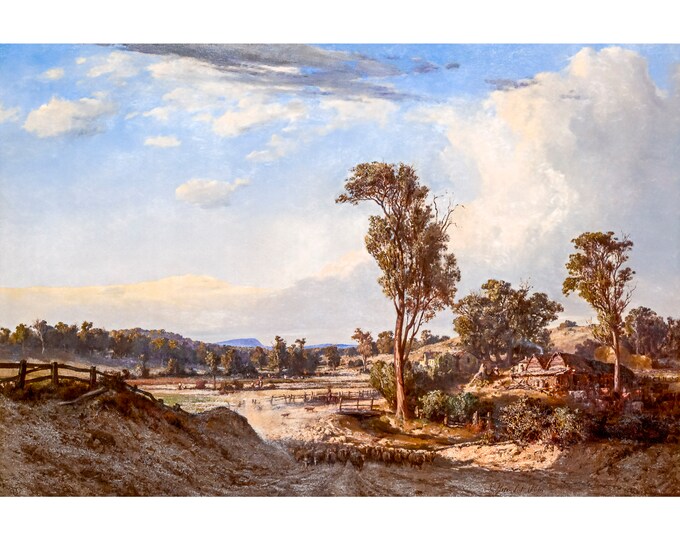 Louis Buvelot, Summer Afternoon, Templestowe, 1866 | Art Print | Canvas Print | Fine Art Poster | Art Reproduction | Archival Giclee | Gift