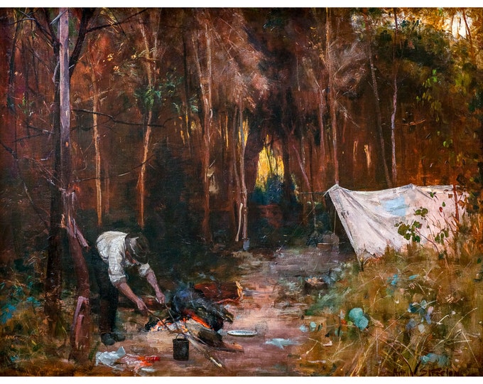 Arthur Streeton, Settler's Camp, 1888 | Art Print | Canvas Print | Fine Art Poster | Art Reproduction | Archival Giclee | Gift Wrapped