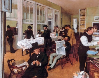 Edgar Degas, Cotton exchange in New Orleans, 1873 | Art Print | Canvas Print | Fine Art Poster | Art Reproduction | Archival Giclee | Gift