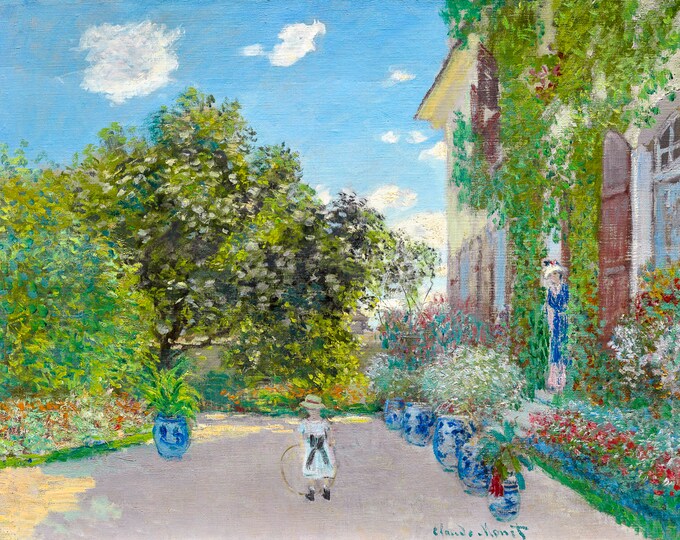 Claude Monet, The Artist's House at Argenteuil, 1873 | Art Print | Canvas Print | Fine Art Poster | Art Reproduction | Archival Giclee