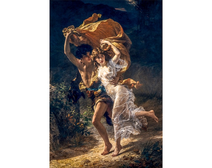 Pierre Auguste Cot, The Storm, 1880 | Art Print | Canvas Print | Fine Art Poster | Art Reproduction | Archival Giclee | Gift Wrapped
