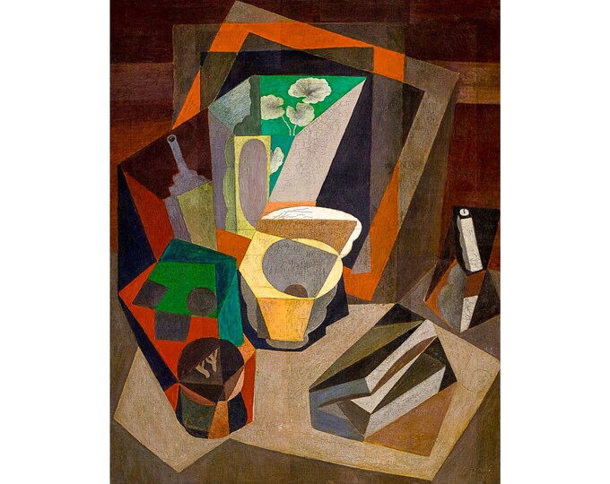 Diego Rivera, Still Life with Utensils, 1917 | Art Print | Canvas Print | Fine Art Poster | Art Reproduction | Archival Giclee | Gift Wrap