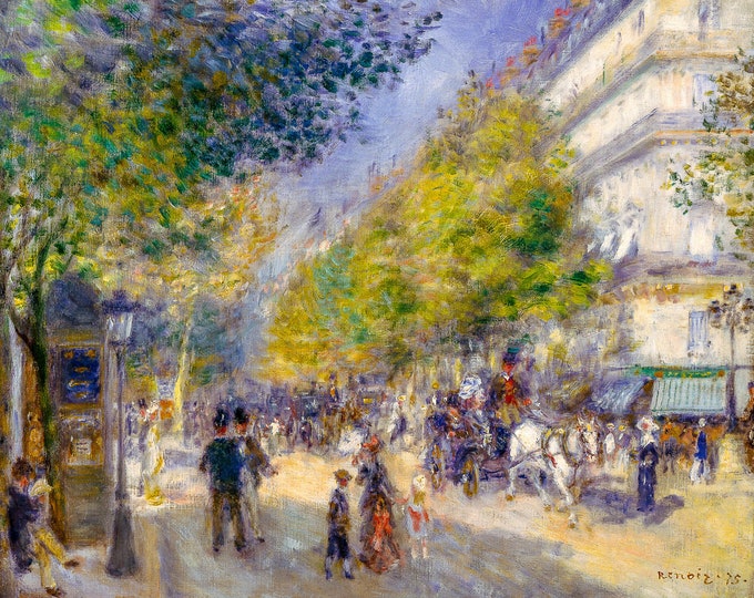 Renoir, The Grands Boulevards, 1875 | Art Print | Canvas Print | Fine Art Poster | Art Reproduction | Archival Giclee | Gift Wrapped