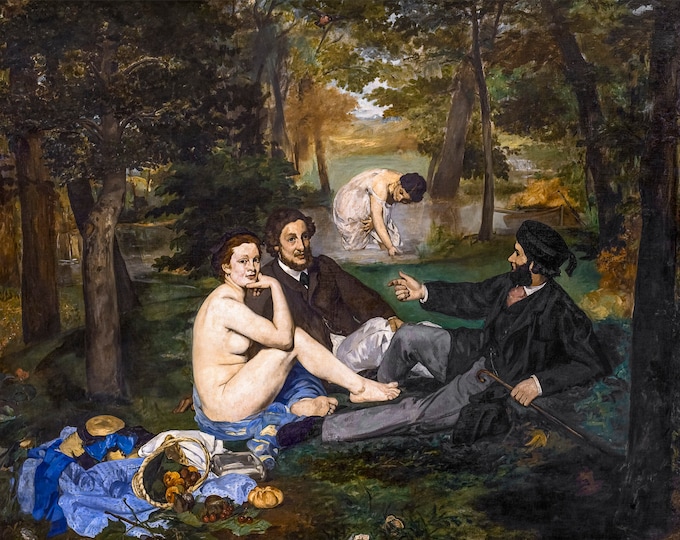 Edouard Manet, Luncheon on the Grass, 1863 | Art Print | Canvas Print | Fine Art Poster | Art Reproduction | Archival Giclee | Gift Wrapped