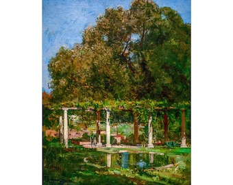 Arthur Streeton, Toorak Garden, 1936 | Art Print | Canvas Print | Fine Art Poster | Art Reproduction | Archival Giclee | Gift Wrapped