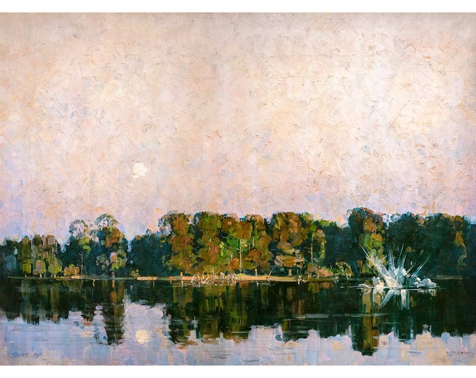Arthur Streeton, Troops Bathing, Glisy, 1918 | Art Print | Canvas Print | Fine Art Poster | Art Reproduction | Archival Giclee | Gift Wrap