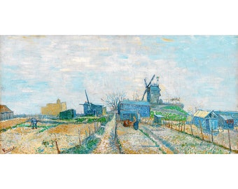 Van Gogh, Montmartre, mills and vegetable gardens, 1887 | Art Print | Canvas Print | Fine Art Poster | Art Reproduction | Archival Giclee