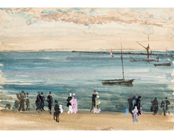 James Whistler, Southend Pier, 1884 | Art Print | Canvas Print | Fine Art Poster | Art Reproduction | Archival Giclee | Gift Wrapped