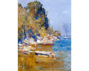 Arthur Streeton, From My Camp (Sirius Cove), 1896 | Art Print | Canvas Print | Fine Art Poster | Art Reproduction | Archival Giclee | Gift