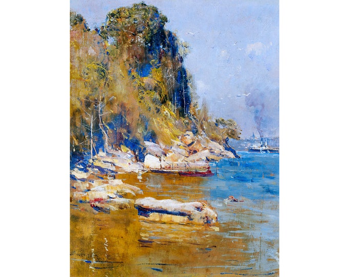 Arthur Streeton, From My Camp (Sirius Cove), 1896 | Art Print | Canvas Print | Fine Art Poster | Art Reproduction | Archival Giclee | Gift