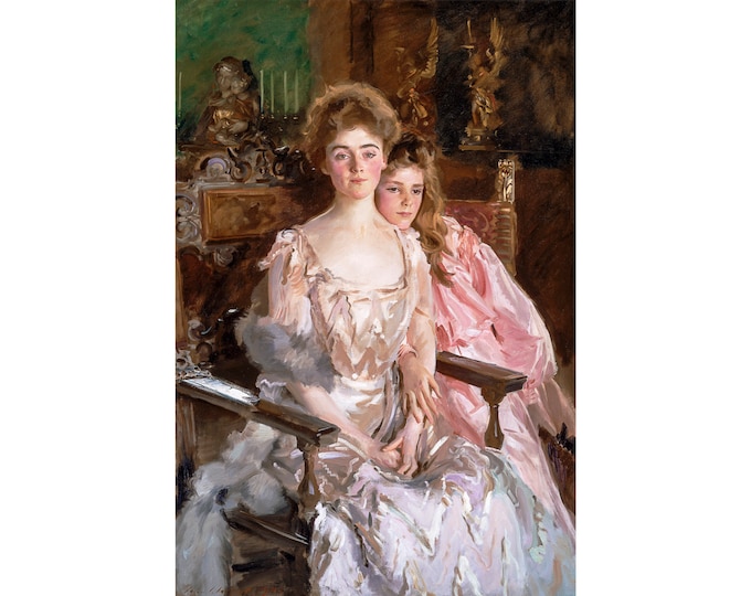John Singer Sargent, Mrs. Fiske Warren (Gretchen Osgood) and Her Daughter Rachel, 1903 | Art Print | Canvas Print | Fine Art Poster | Art