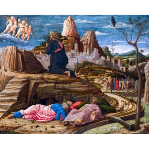 Andrea Mantegna, The Agony in the Garden, 1460 | Art Print | Canvas Print | Fine Art Poster | Art Reproduction | Archival Giclee | Gift Wrap