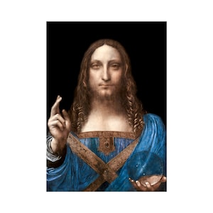 Leonardo da Vinci, Salvator Mundi, Jesus Christ (Saviour of the World), 1500 | Art Print | Canvas Print | Fine Art Poster | Art Reproduction