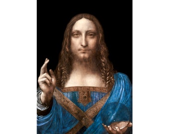 Leonardo da Vinci, Salvator Mundi (Saviour of the World), 1500 | Art Print | Canvas Print | Fine Art Poster | Art Reproduction | Archival