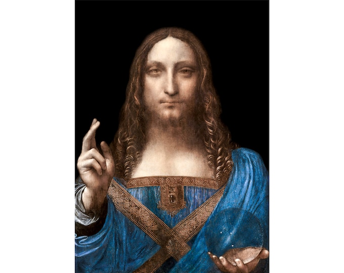 Leonardo da Vinci, Salvator Mundi, Jesus Christ (Saviour of the World), 1500 | Art Print | Canvas Print | Fine Art Poster | Art Reproduction