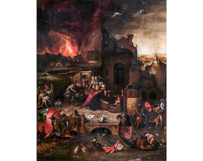 Hieronymus Bosch, Temptation of Anthony Abbot of Egypt, 1500 | Art Print | Canvas Print | Fine Art Poster | Art Reproduction | Archival
